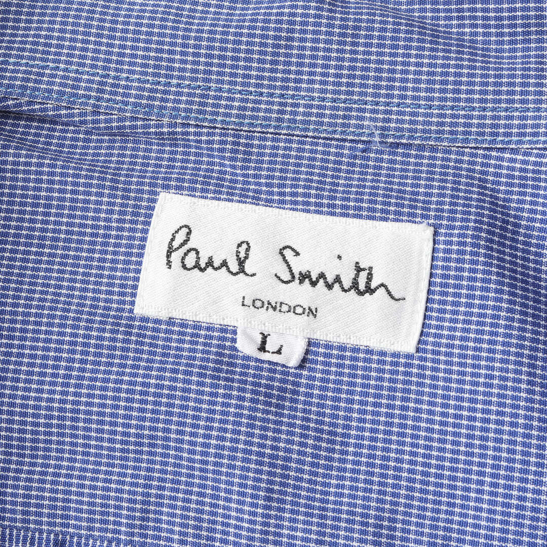 Paul Smith ポールスミス シャツ サイズ:M ストライプ フォーマル ドレス シャツ トップス カジュアルシャツ 長袖 コンバーチブルカフス LONDON ホワイト ブルー 白青 【メンズ】