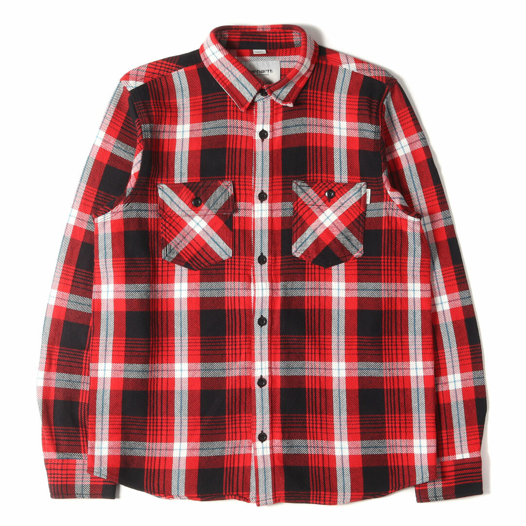 Carhartt WIP カーハート ワークインプログレス シャツ サイズ:M チェック レギュラーフィット ヘビー フランネル シャツ L/S LAWLER SHIRT トップス カジュアルシャツ 長袖 regular ヘビネル レッド ブラック ホワイト ワーク 【メンズ】