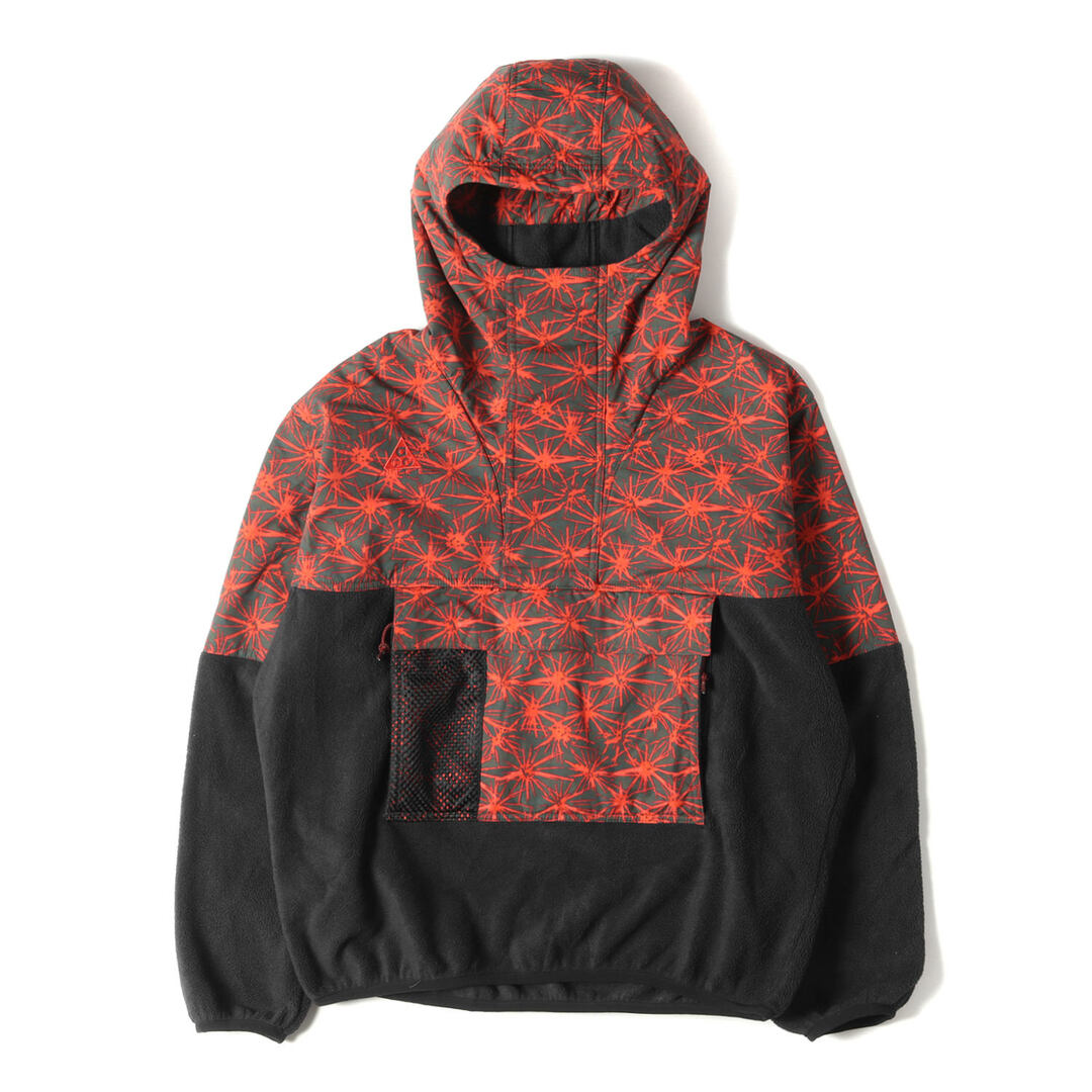 NIKE ナイキ ジャケット サイズ:M ACG 総柄コンビ プルオーバー フリース ジャケット AOP LTWT Fleece Jacket 20SS ブラック 黒 アウター ブルゾン カジュアル スポーツ ブランド【メンズ】【美品】