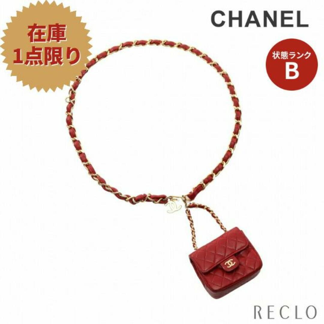 CHANEL(シャネル)のココマーク チェーン ベルト ラムスキン GP レッド ゴールド金具 レディースのファッション小物(ベルト)の商品写真