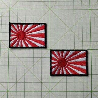 ２枚です■ 日章旗 軍艦旗 軍旗 日本国旗 ニッポン ワッペン 小型 黒 ■(その他)