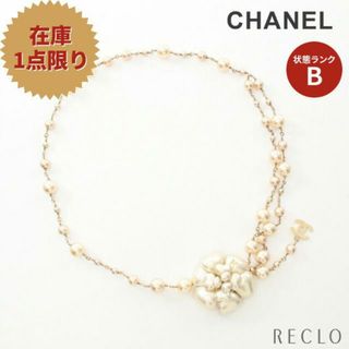 CHANEL カメリアリボンチェーンベルト　ホワイト