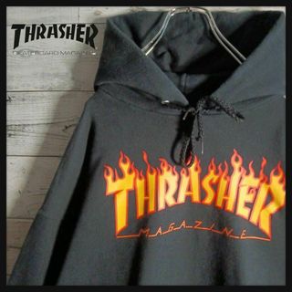 THRASHER - 【最高デザイン】スラッシャー☆センターフレイムロゴ入り