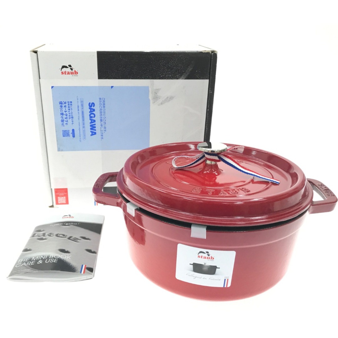 インテリア/住まい/日用品▼▼STAUB ストウブ ピコ ココット ラウンド チェリー 24cm 3.7l 40509-835