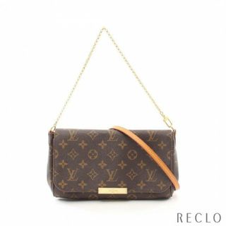 ルイヴィトン(LOUIS VUITTON)のフェイボリットMM モノグラム チェーンハンドバッグ PVC レザー ブラウン 2WAY(ハンドバッグ)