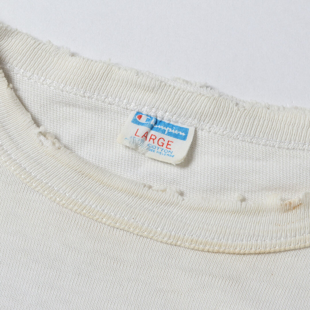 Champion チャンピオン Tシャツ サイズ:L 70s バータグ 染み込み