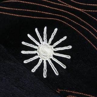 【ドンドン見直し】極美品★HARMANLI ハルマンヌ リバーシブル 花柄刺繍入り 裾フリンジ レザー ロングコート レディース ブラック 黒