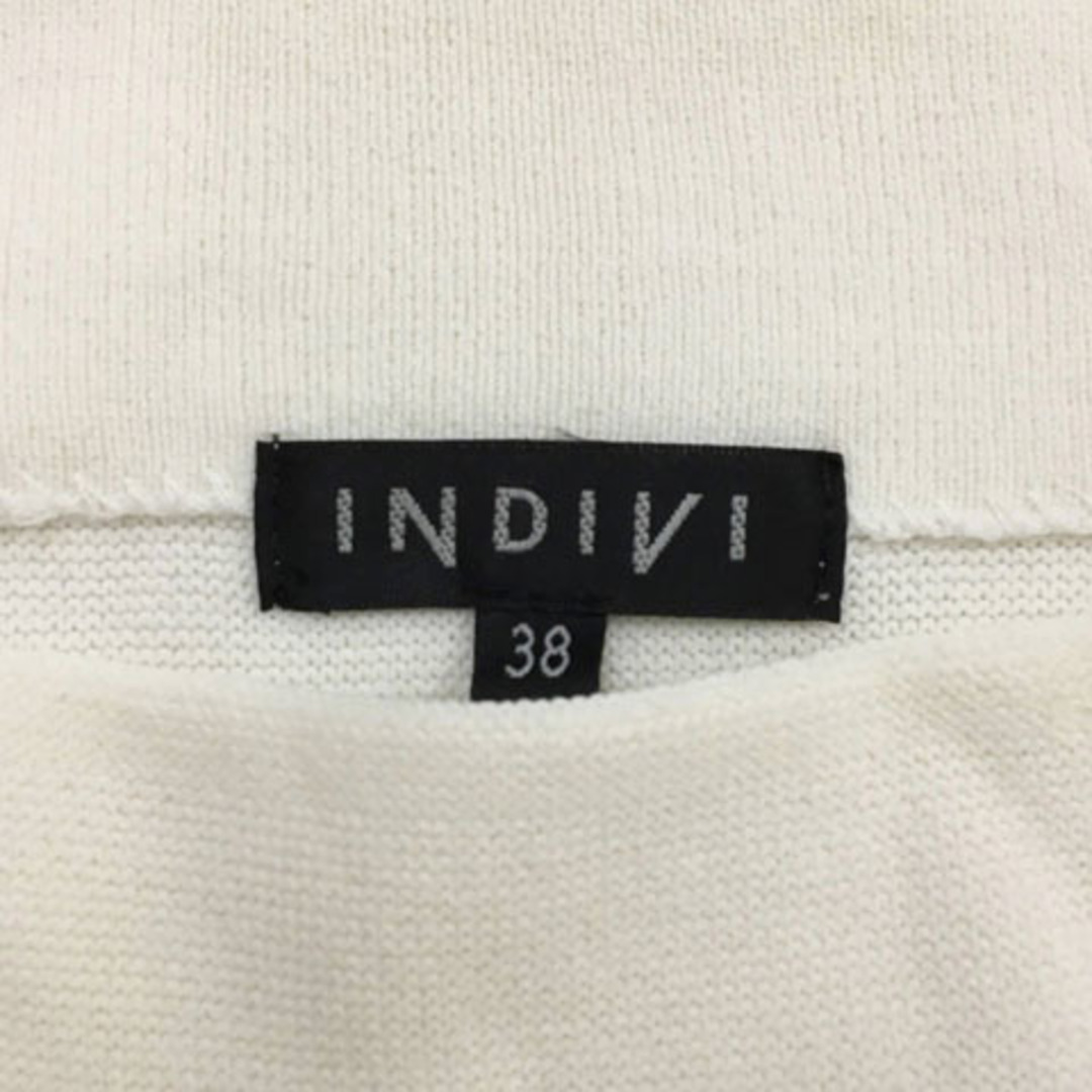 INDIVI(インディヴィ)のインディヴィ カットソー プルオーバー ハイネック 無地 長袖 38 白 レディースのトップス(カットソー(長袖/七分))の商品写真