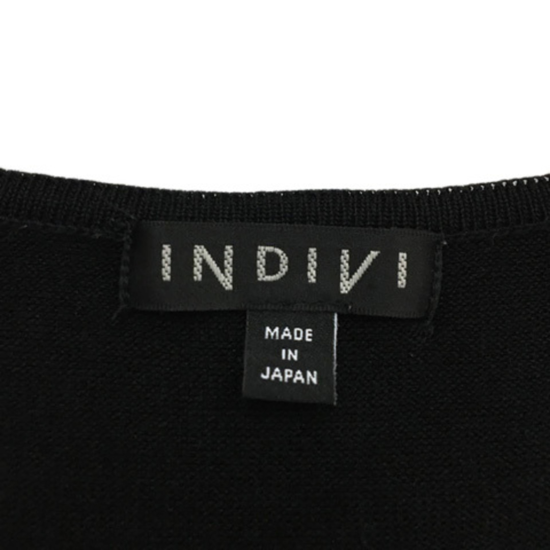 INDIVI(インディヴィ)のインディヴィ セーター ニット プルオーバー 切替 レース 半袖 05 黒 レディースのトップス(ニット/セーター)の商品写真