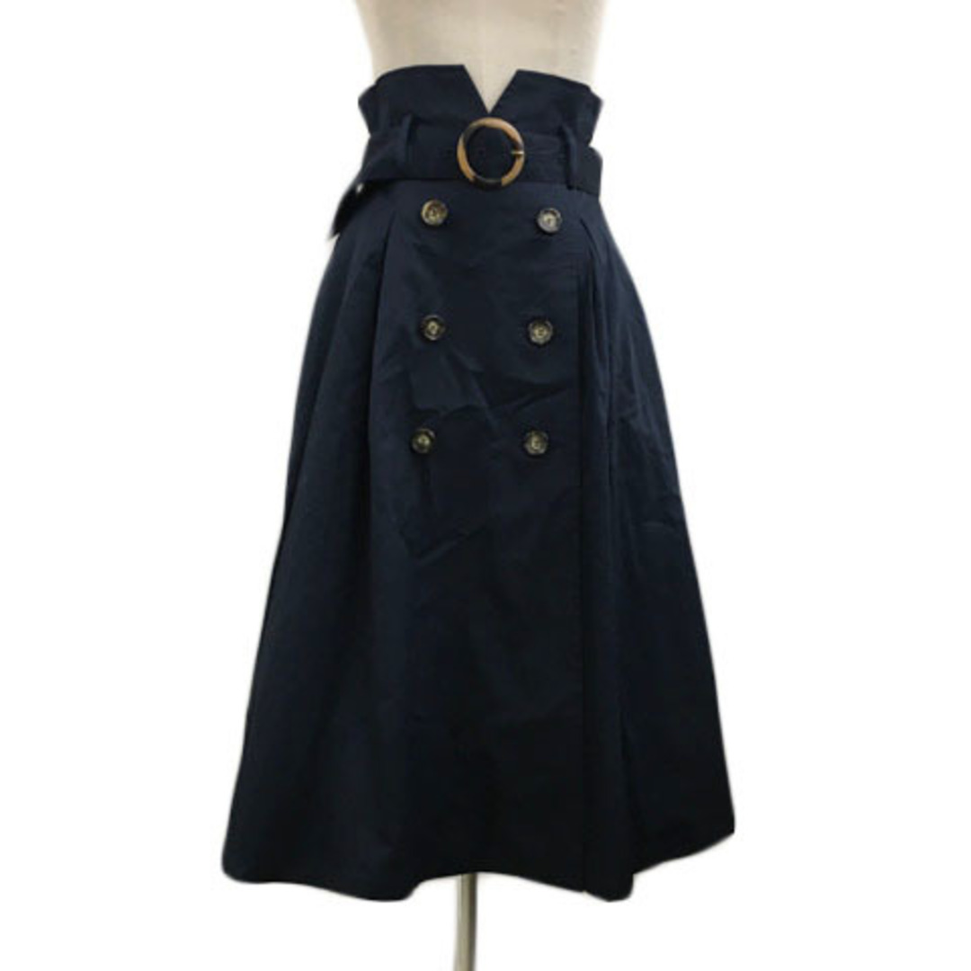 dazzlin(ダズリン)のダズリン スカート フレア ロング トレンチ ラップ風 無地 ベルト S 紺 レディースのスカート(ロングスカート)の商品写真