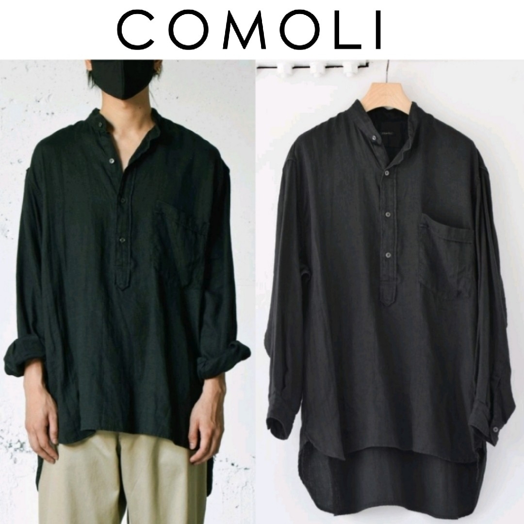 COMOLI - 新品□22SS COMOLI リネンWクロス プルオーバーシャツ