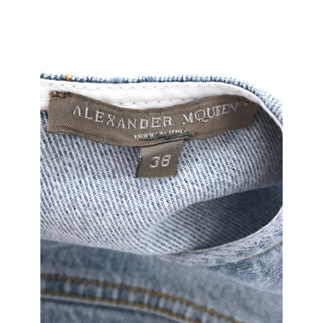 Alexander McQueen(アレキサンダーマックイーン)のALEXANDER McQUEEN アレキサンダーマックイーン 17AW ウォッシュドデニムペプラムワンピース インディゴ 38 レディースのワンピース(ひざ丈ワンピース)の商品写真