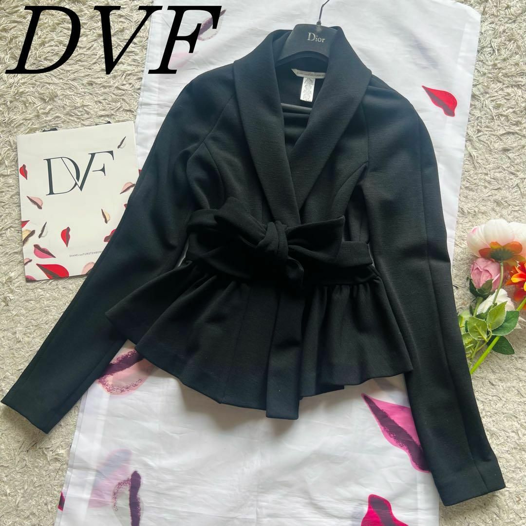 【美品】DIANEvonFURSTENBERG ベルテッドジャケット 4 L