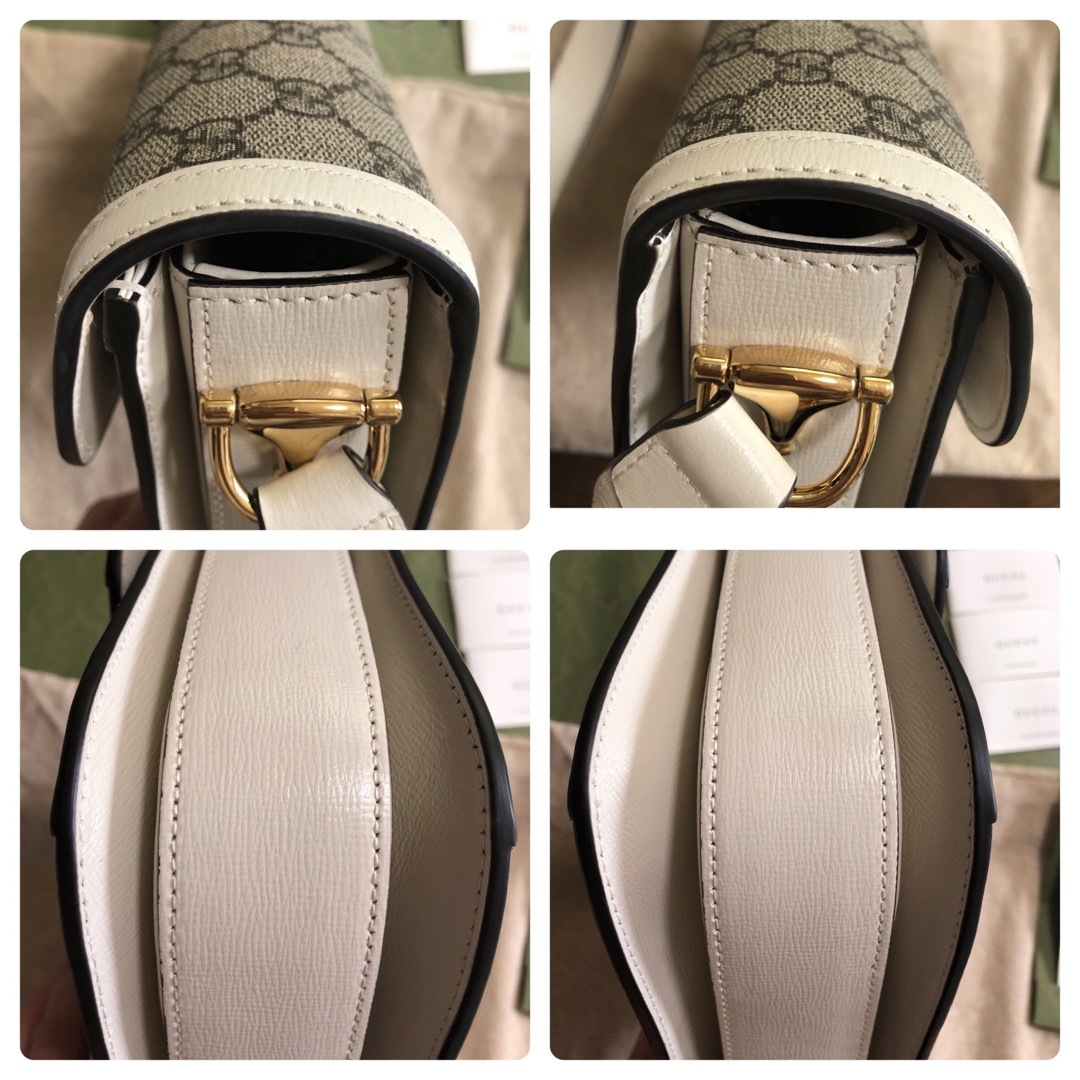 Gucci - GUCCI ホースビット 1955 ショルダーバッグ GG柄 ホワイト