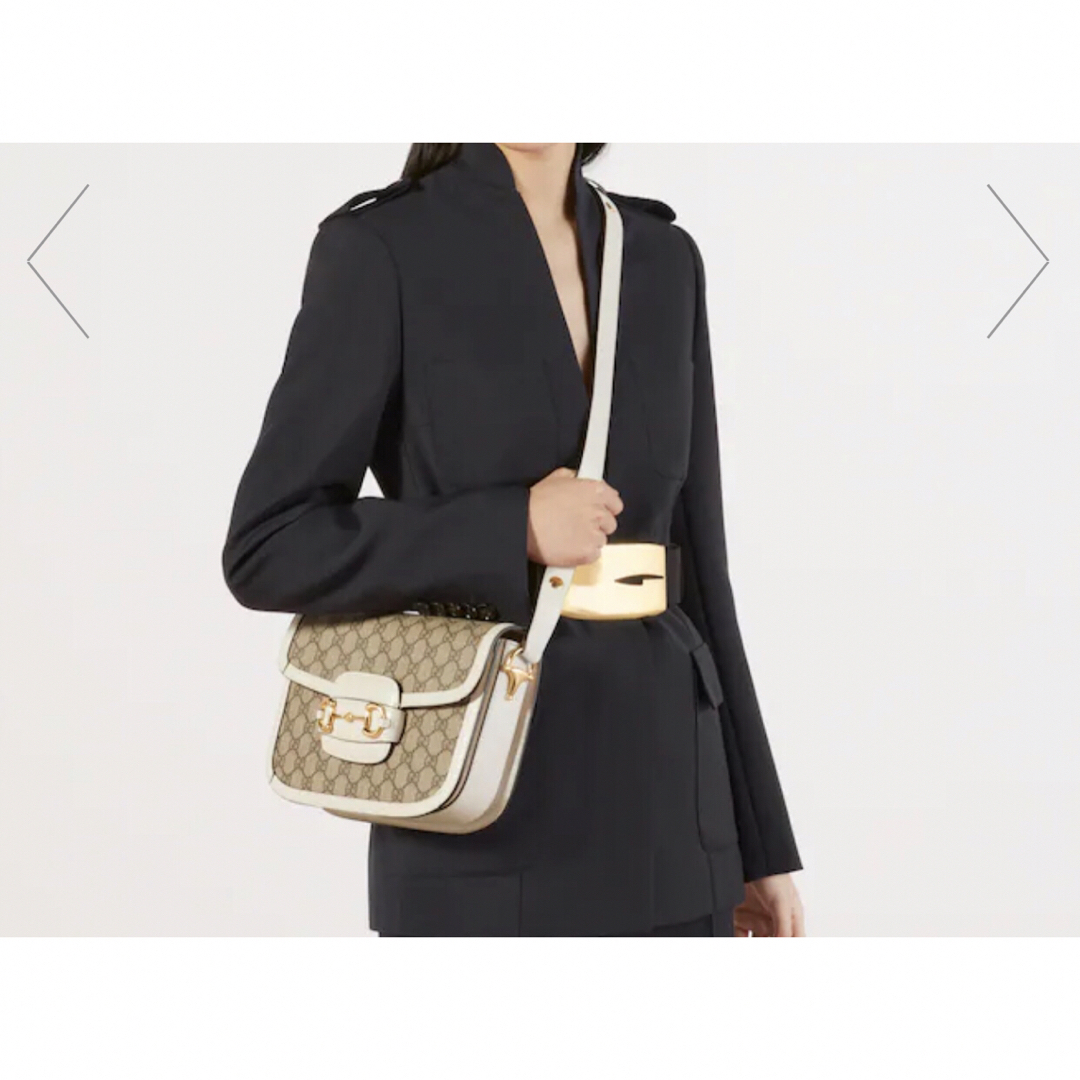 Gucci - GUCCI ホースビット 1955 ショルダーバッグ GG柄 ホワイト