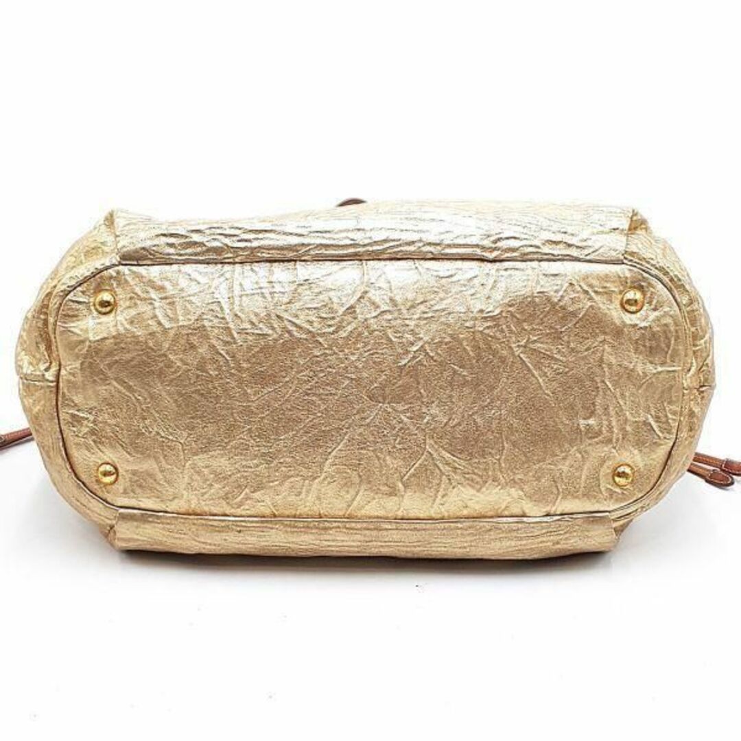 プラダ PRADA ハンドバッグ トートバッグ 鞄 巾着 レザー 金 ゴールド系