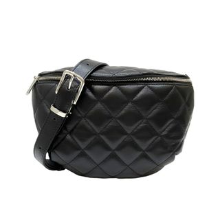 シャネル(CHANEL)の　シャネル CHANEL マトラッセ ボディバッグ ブラック シルバー金具 ラムスキン レディース ボディバッグ(ボディバッグ/ウエストポーチ)