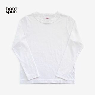 フォーティファイブアール(45R)の美品homspun✨ホームスパン 天竺 クルーネック 十分袖 ロングTシャツ(Tシャツ(長袖/七分))