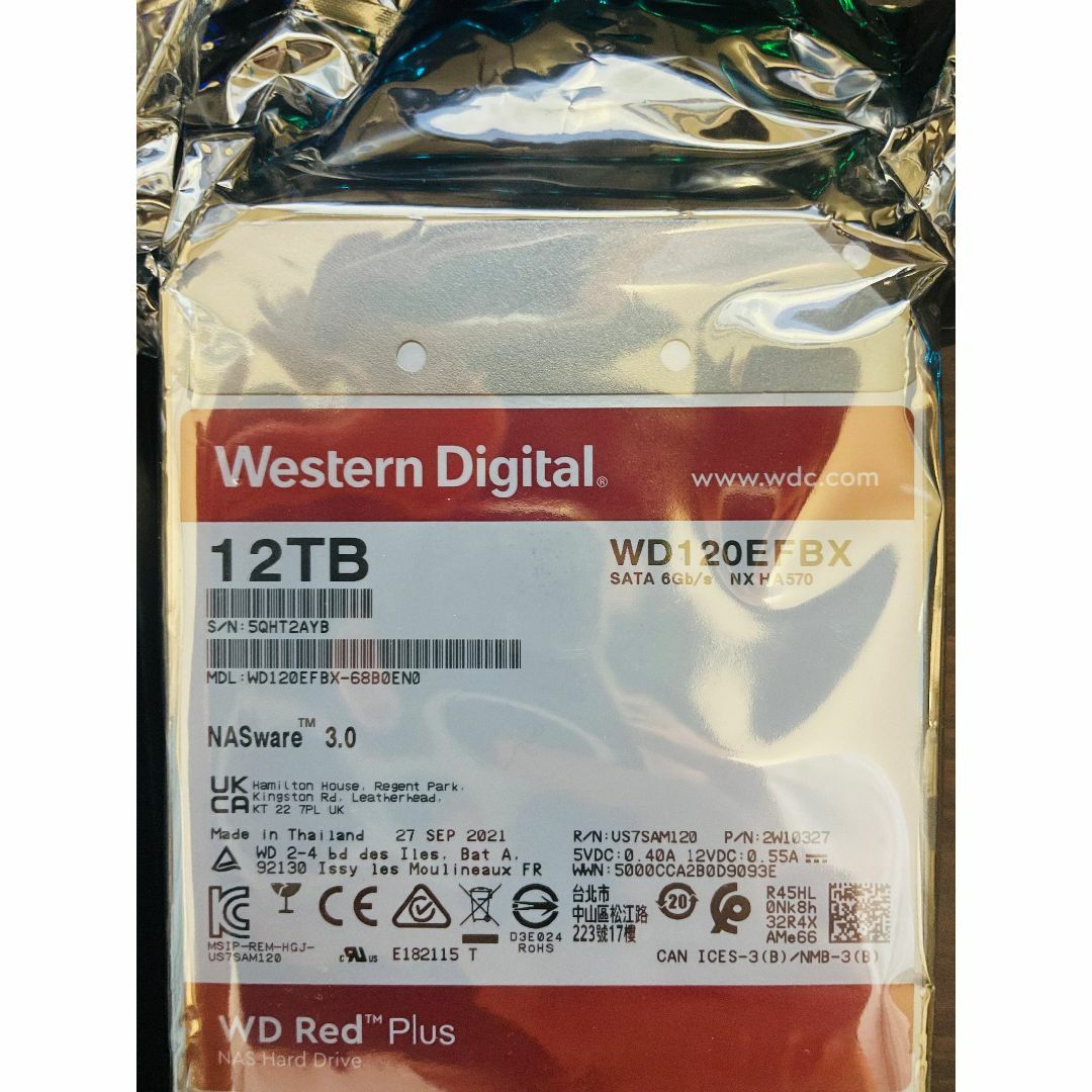 WESTERN DIGITAL WD120EFBX 12TB 2点セット
