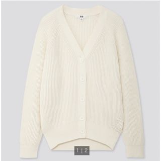 ユニクロ(UNIQLO)の【新品・タグ付き】ユニクロ　コットンカシミヤリブリラックスVネックカーディガン(カーディガン)