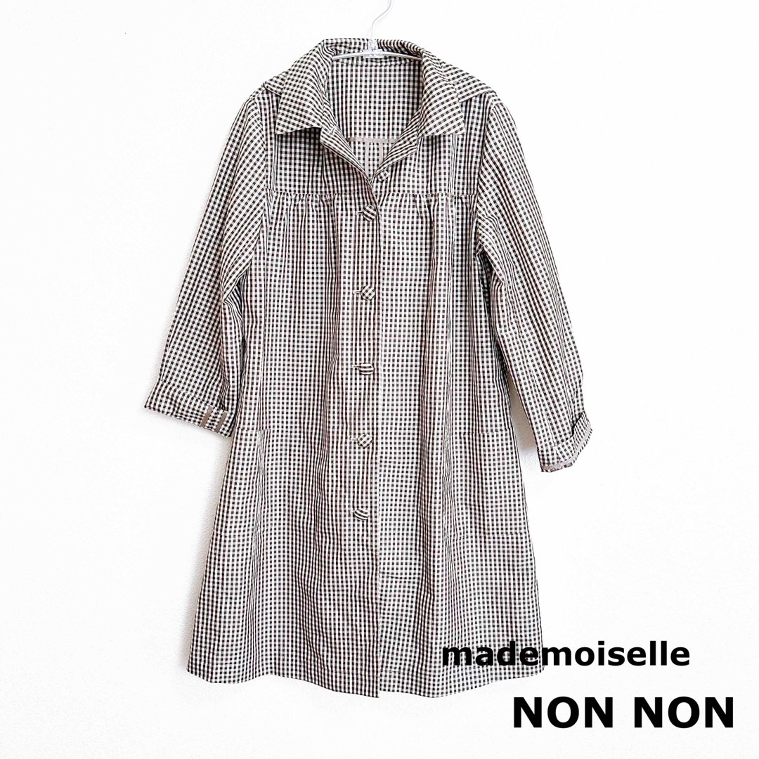 【 mademoiselle NON NON 】ギンガムチェック トレンチコート