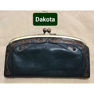 ダコタ(Dakota)の《Dakota ・ダコタ》がま口 デイジー レザー長財布・深い青緑色・希少(財布)