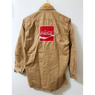 Coca-Cola（コカコーラ）ヴィンテージ　パッチ付き　ストライプ　半袖　ワークシャツ　ユニフォーム【007】ほぼ新品同様の商品A