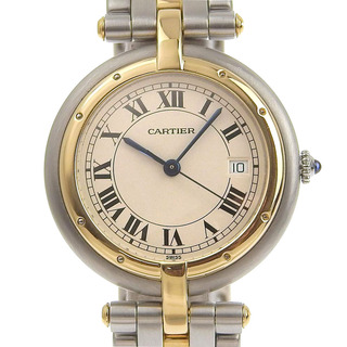 カルティエ(Cartier)の【CARTIER】カルティエ パンテールLM ラウンド 83084241 ゴールド＆スチール クオーツ アナログ表示 メンズ ベージュ文字盤 腕時計(腕時計(アナログ))