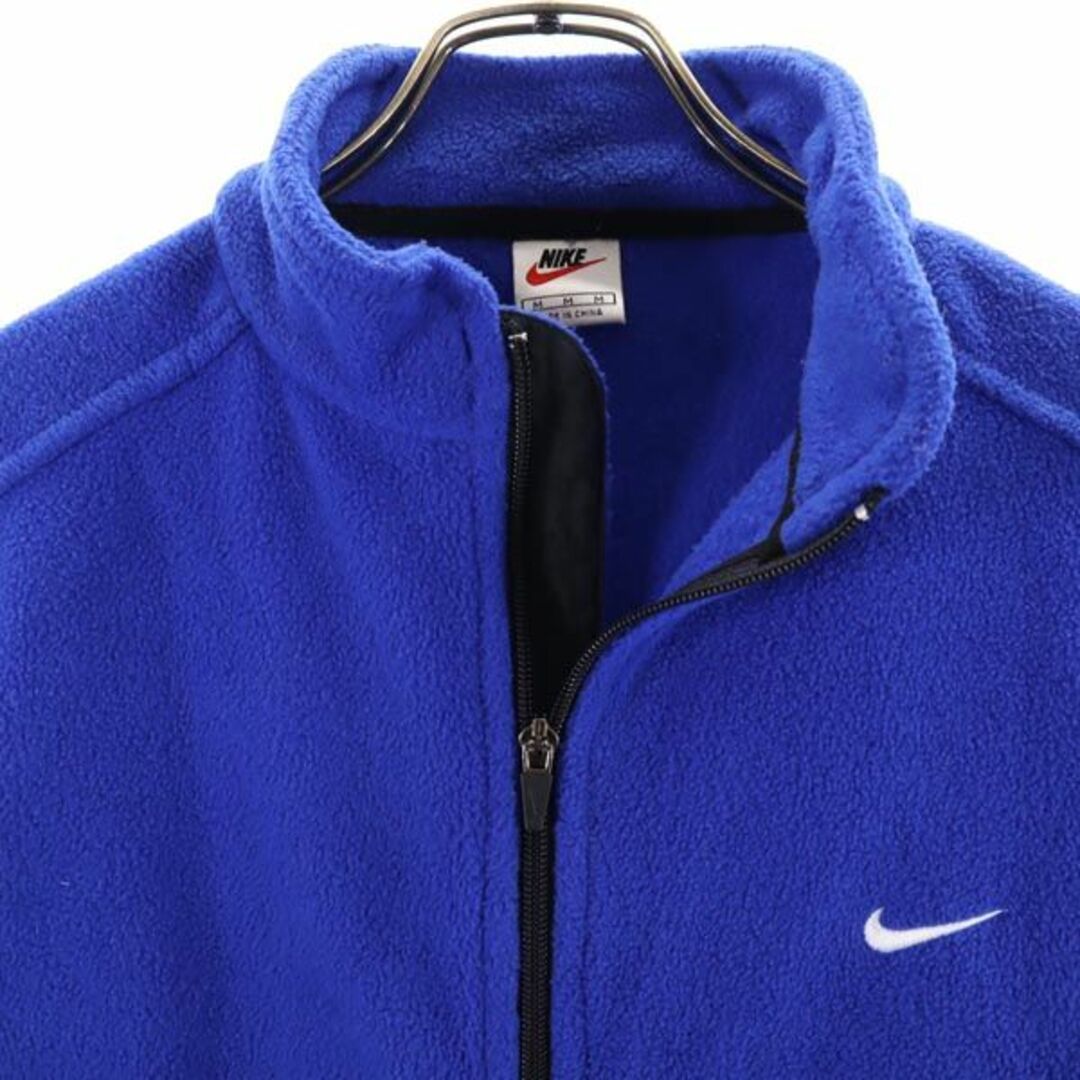 ナイキ 90s 00s オールド 白タグ ジップアップ フリース ベスト M ブルー系 NIKE ロゴ メンズ 【中古】 【230927】