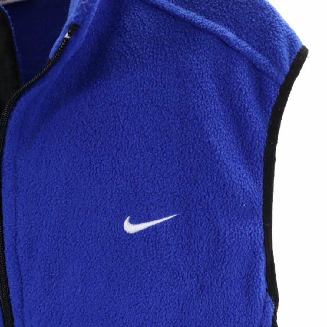 ナイキ 90s 00s オールド 白タグ ジップアップ フリース ベスト M ブルー系 NIKE ロゴ メンズ 【中古】 【230927】