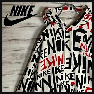 ナイキ(NIKE)の【即完売モデル】ナイキ　パーカー　プルオーバー　英字ロゴ満載　人気　マルチカラー(パーカー)