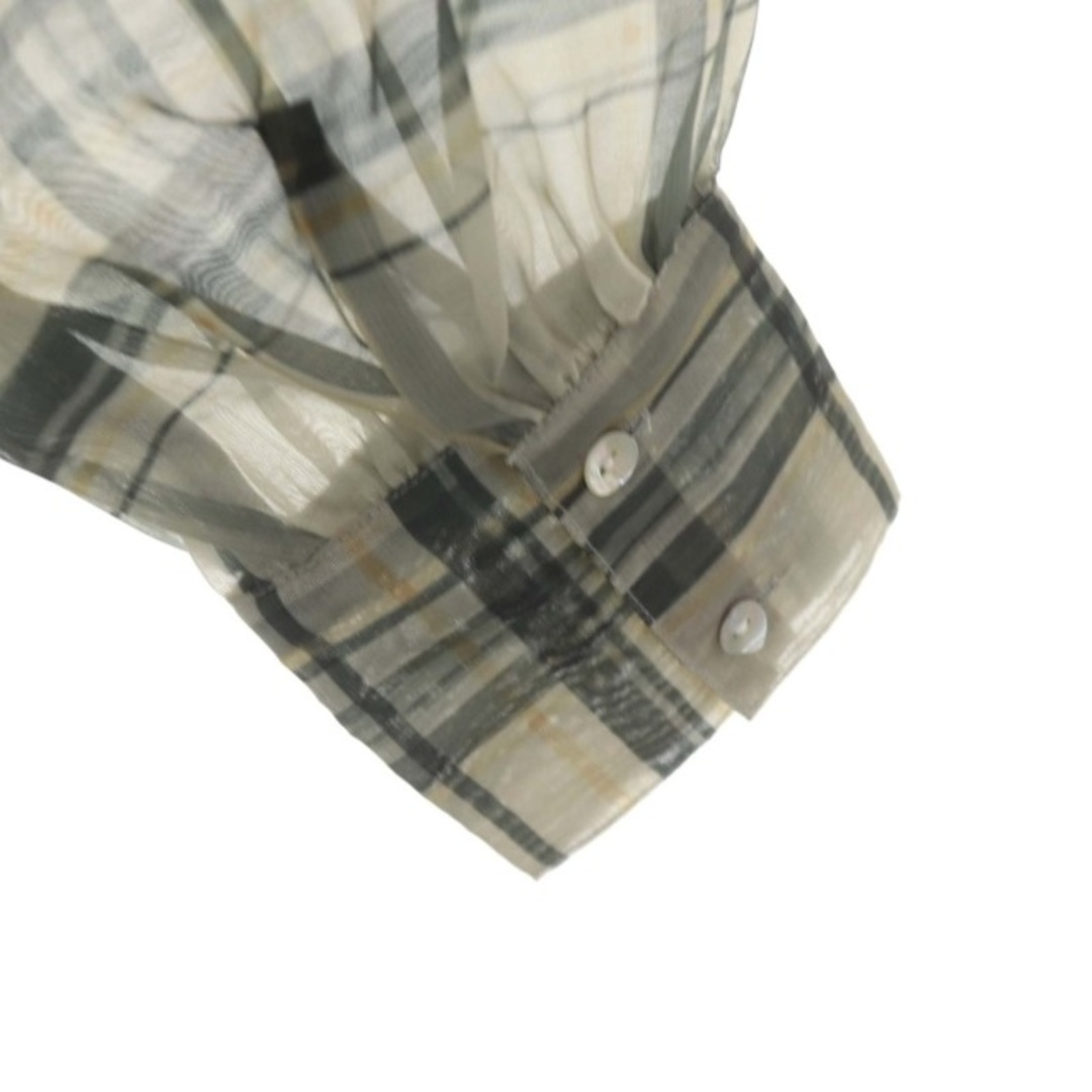 Ungrid(アングリッド)のアングリッド 21SS シアーチェックノーカラーシャツ ブラウス 長袖 F レディースのトップス(シャツ/ブラウス(長袖/七分))の商品写真
