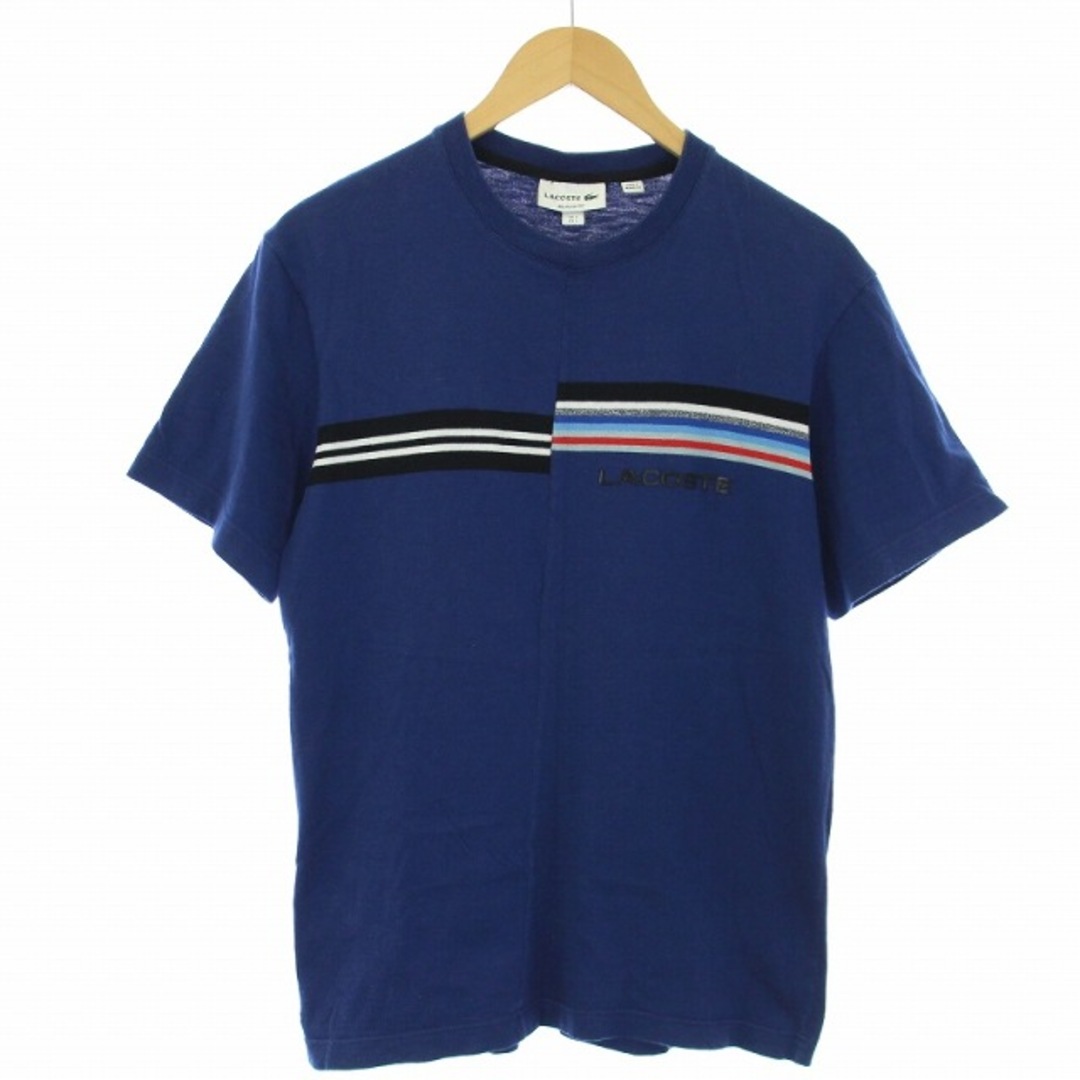 LACOSTE(ラコステ)のラコステ Tシャツ カットソー ドッキング ボーダー ライン 半袖 FR3 青 メンズのトップス(Tシャツ/カットソー(半袖/袖なし))の商品写真