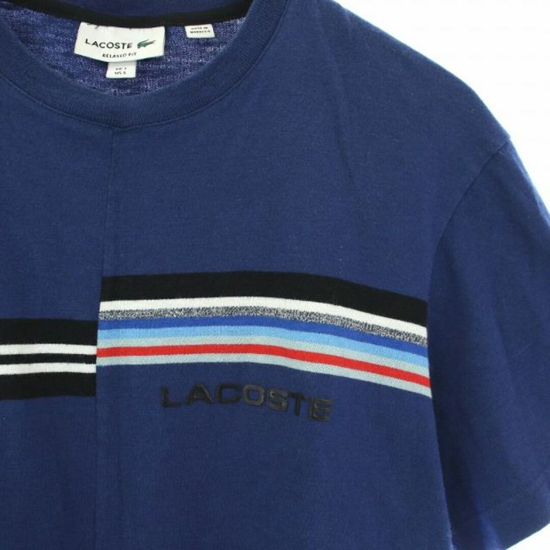 LACOSTE(ラコステ)のラコステ Tシャツ カットソー ドッキング ボーダー ライン 半袖 FR3 青 メンズのトップス(Tシャツ/カットソー(半袖/袖なし))の商品写真