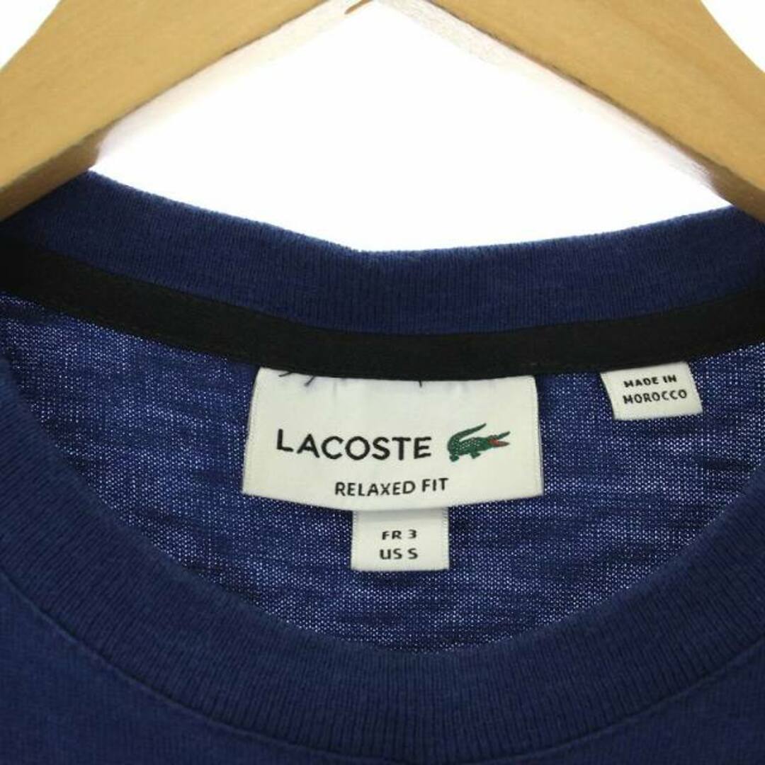 LACOSTE(ラコステ)のラコステ Tシャツ カットソー ドッキング ボーダー ライン 半袖 FR3 青 メンズのトップス(Tシャツ/カットソー(半袖/袖なし))の商品写真