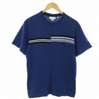 ラコステ(LACOSTE)のラコステ Tシャツ カットソー ドッキング ボーダー ライン 半袖 FR3 青(Tシャツ/カットソー(半袖/袖なし))