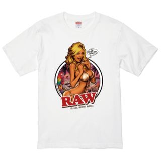 新品　RAW 正規品　ガールTシャツ ロッキンジェリービーン　手巻きタバコ　白M(タバコグッズ)