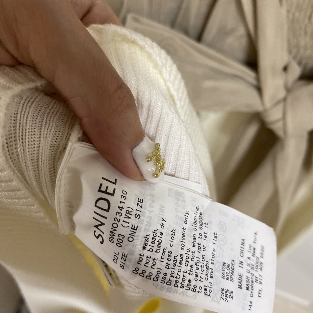 SNIDEL スナイデル Sustainableチュール&ノースリニットワンピース