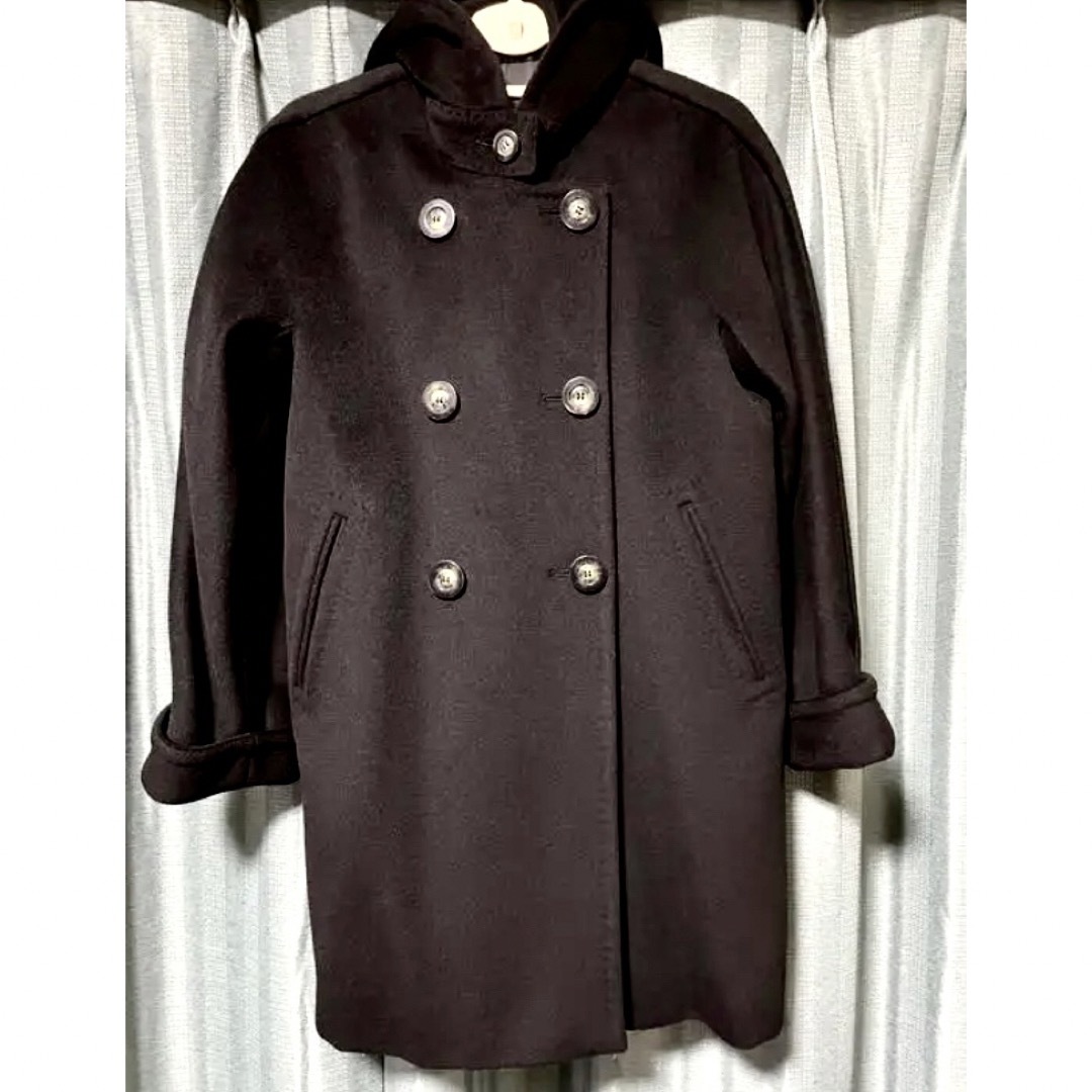 MaxMara マックスマーラ コート フード ブラック 黒 白タグ 最高級