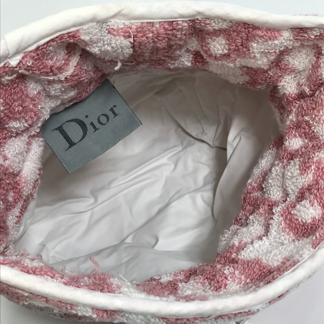 ディオール Dior パイル トロッター 巾着 バッグインバッグ ポーチ コットン ピンク