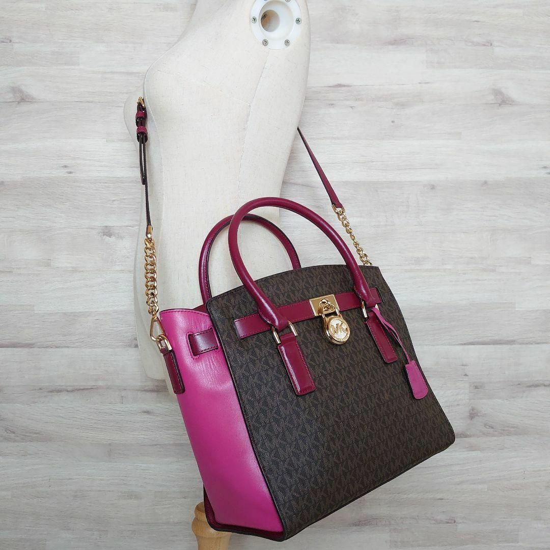 Michael Kors(マイケルコース)のマイケルコース ハミルトン ラージ 2way MKシグネチャー マルチカラー レディースのバッグ(ショルダーバッグ)の商品写真