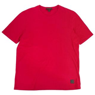 ルイヴィトン(LOUIS VUITTON)のLOUIS VUITTON ルイヴィトン 半袖Ｔシャツ シンプル 無地 ワンポイント アパレル トップス 服 春夏 XL レッド 赤 コットン    メンズ 人気【中古品】(Tシャツ/カットソー(半袖/袖なし))