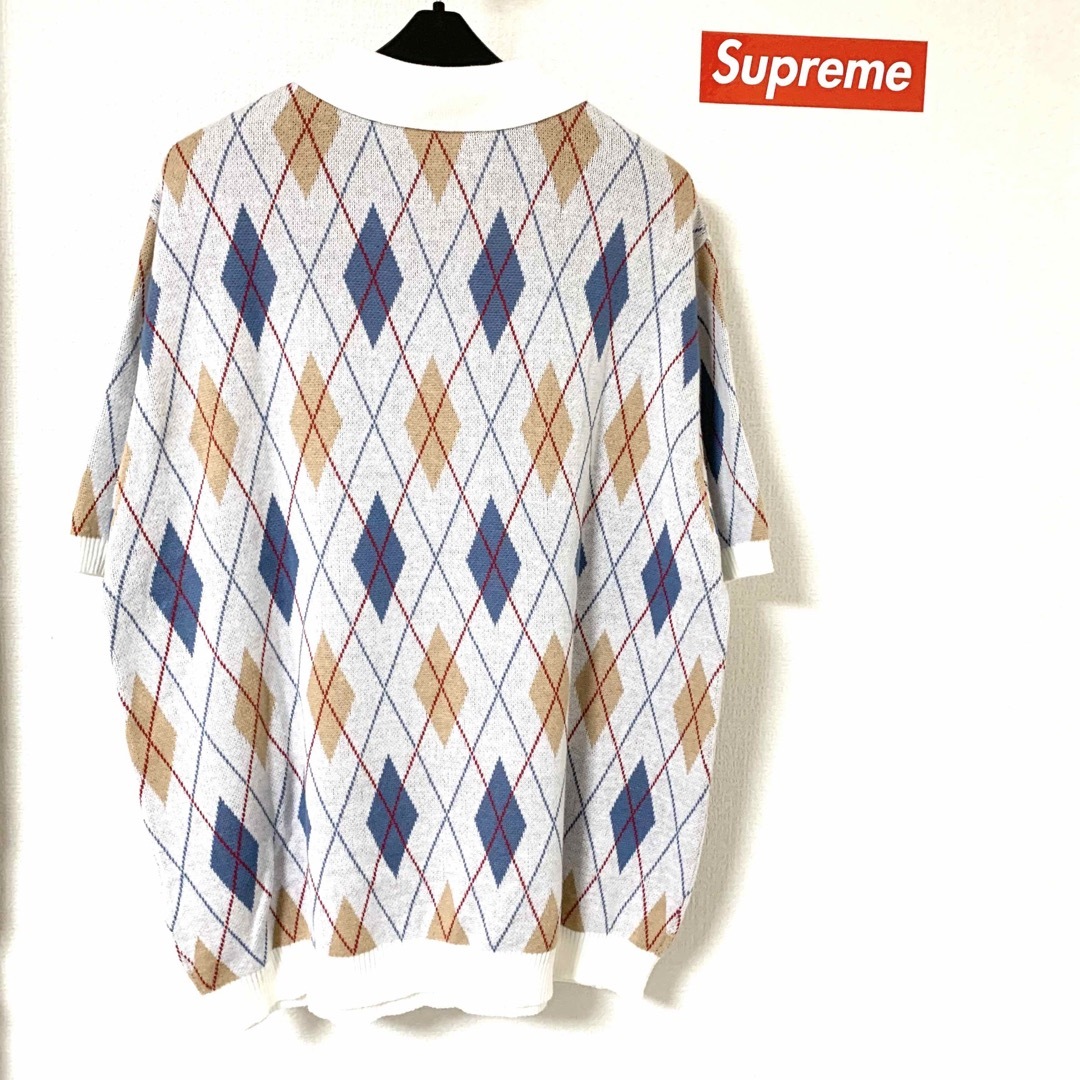 Supreme 21AW Argyle Zip Polo ニット ポロシャツ L