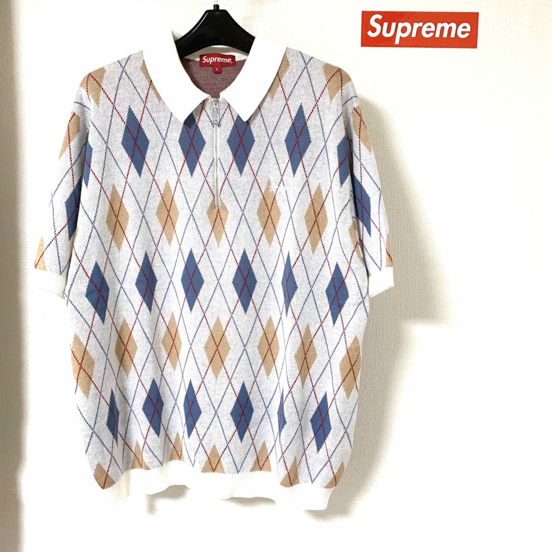 Supreme 21AW Argyle Zip Polo ニット ポロシャツ L | フリマアプリ ラクマ