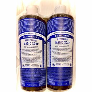 ドクターブロナー(Dr.Bronner)のドクターブロナー  マジックソープ  ペパーミント 739mI ×２本(ボディソープ/石鹸)