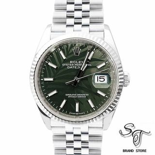 ロレックス(ROLEX)のロレックス ROLEX 126234/自動巻き/デイトジャスト 36 K18WG/SS/メンズ時計/グリーンパーム文字盤/ジュビリーブレス 【ほぼ新品】【仕上げ済】(腕時計(アナログ))