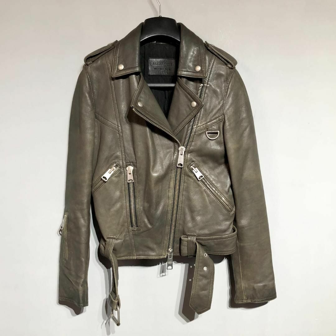 ALLSAINTS ライダース 0(XS位) 茶系(赤がかっています) - ライダース