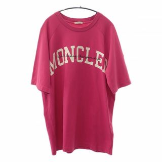 【中古】【Aランク】Moncler モンクレール メンズ Tシャツ 半袖 クルーネック トップス I20918C00024 8390T コットン ブライトピンク Mサイズ【ISEYA】(Tシャツ/カットソー(半袖/袖なし))