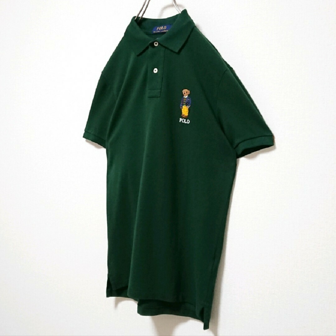 ポロラルフローレン ポロベア 刺繍 ロゴ アースカラー グリーン 半袖ポロシャツ
