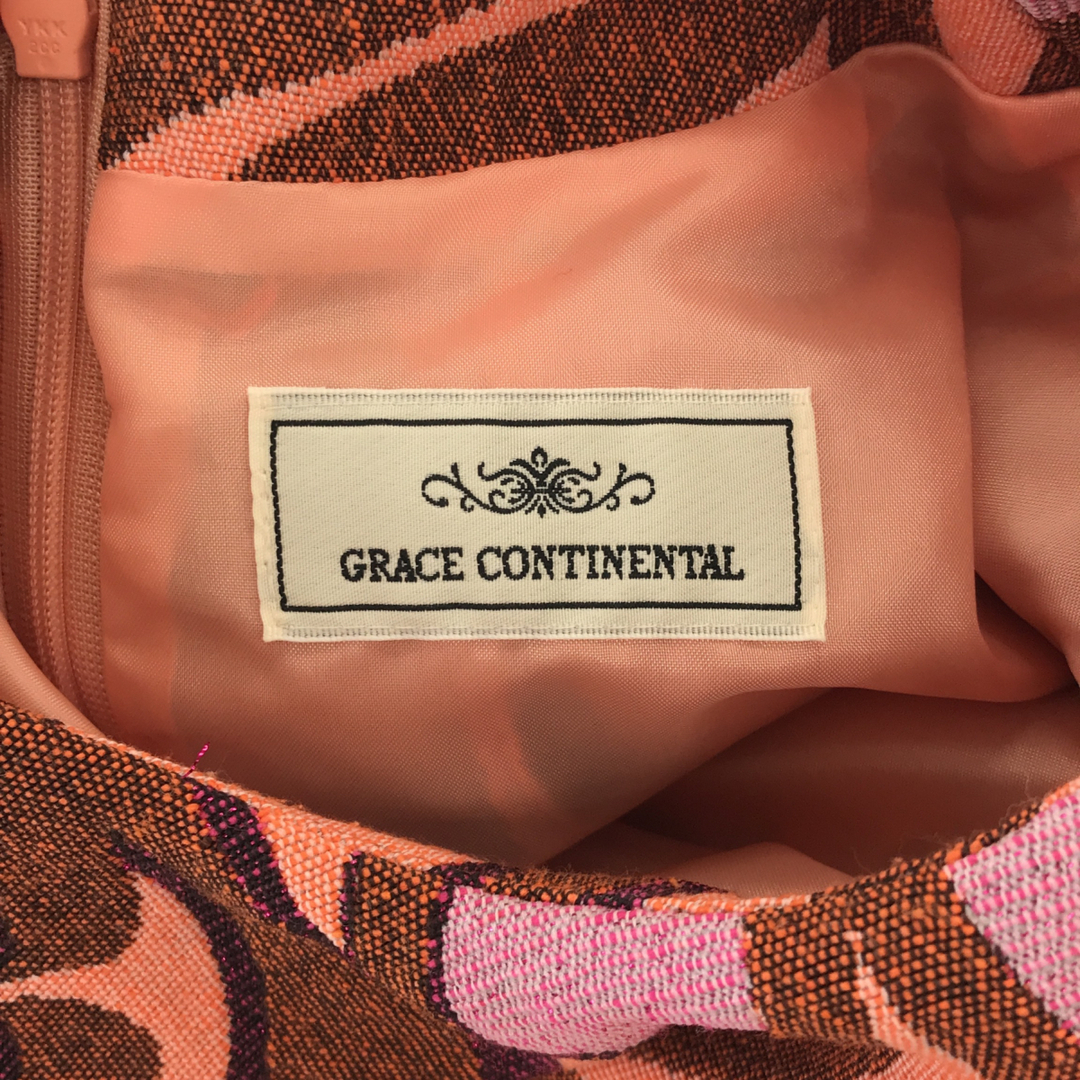 GRACE CONTINENTAL グレースコンチネンタル ラメジャガード フレアワンピース オレンジ レディース ドレス アパレル 服 サイズ38 4